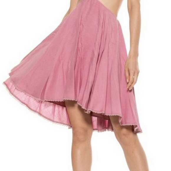 ALEXIA ADMOR Size 8 Women's Ali Halter Dress Lace Trim Cutout Fit and Flare Pink - Picture 9 of 15